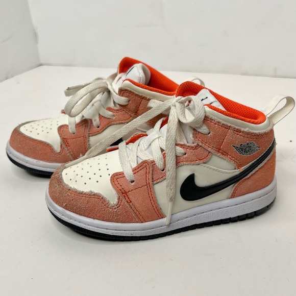 Nike Preschool Air Jordan Mid Team Orange Shoes Sneakers